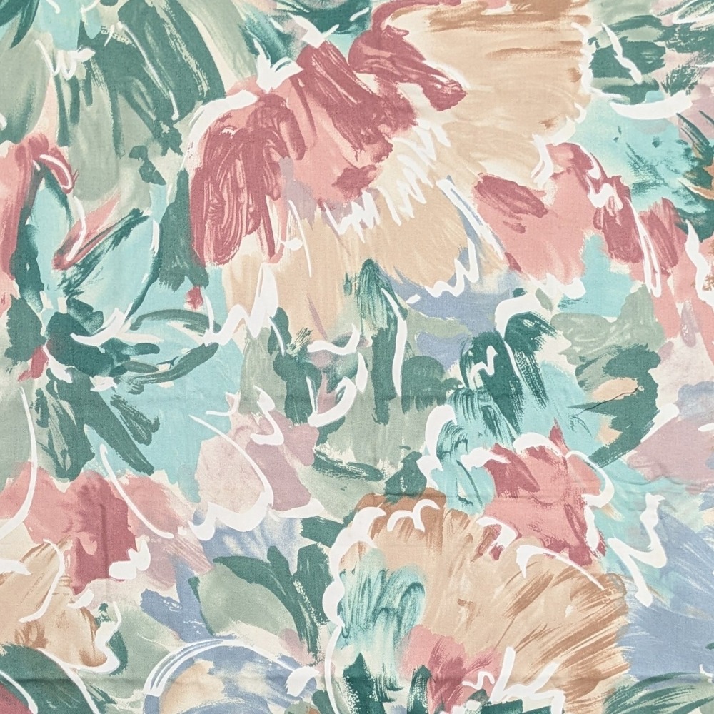 Vintage‎ Riverdale 56" Pastel Floral Abstract Frabric by Amin Kalaf 1989 - 1 Yd